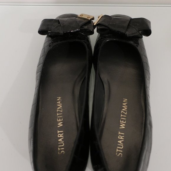 Stuart Weitzman Black Bow Flats - SZ 6 - Picture 5 of 6